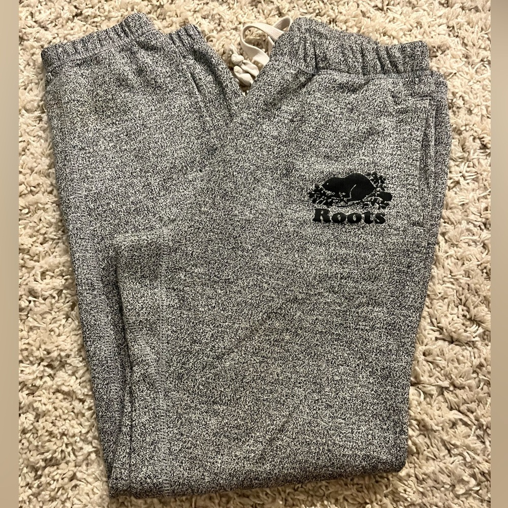 Roots Gray Jogger Sweatpants with Elastic Cuffs
